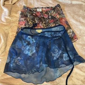 Mirella and capezio short floral ballet dance skirts
